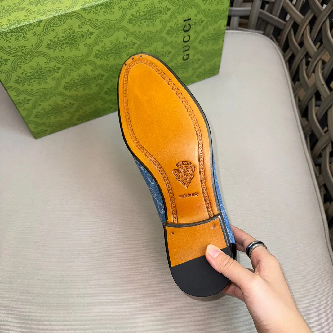 Men's shoes 💰900 Gucci～High-end genuine leather outsole men's casual leather shoes｜The upper is made of imported original presbyopic canvas fabric with top layer cowhide material｜Classic horsebit decoration｜Genuine leather handmade tassel embellishment｜Low-key luxury temperament｜Comfortable foot feeling｜Imported genuine leather outsole｜First layer cowhide inner padding｜Fine details Size: 39-44 (customized at 45.46)
